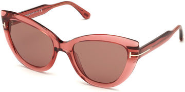 Tom Ford® FT0762 Anya FT0762 Anya 42E 55 - Shiny Transparent Antique Dark Pink Sunglasses