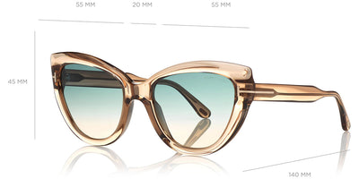 Tom Ford® FT0762 Anya FT0762 Anya 45P 55 - Shiny Rosé Champagne Sunglasses