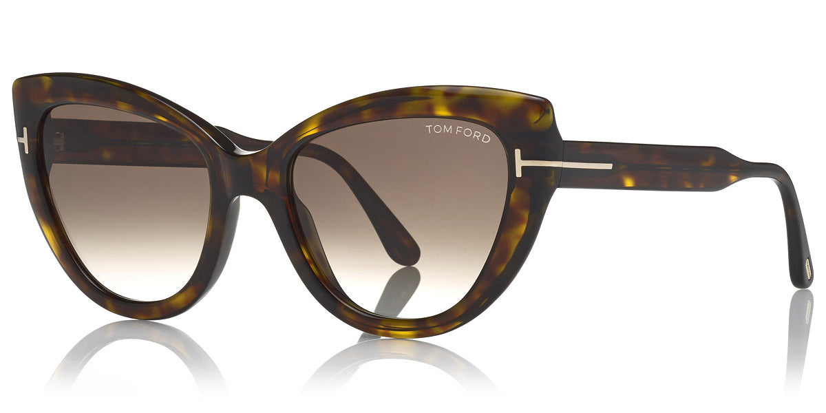 Tom Ford® FT0762 Anya FT0762 Anya 52K 55 - Shiny Classic Dark Havana Sunglasses