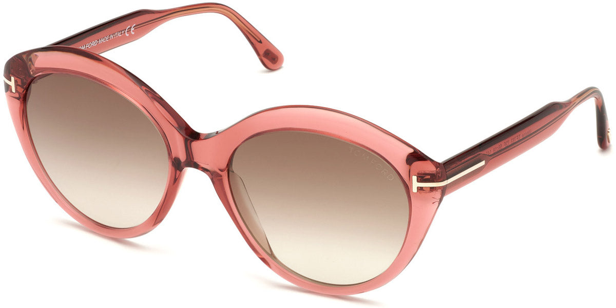 Tom Ford® FT0763 Maxine FT0763 Maxine 72F 56 - Shiny Transparent Antique Pink Sunglasses