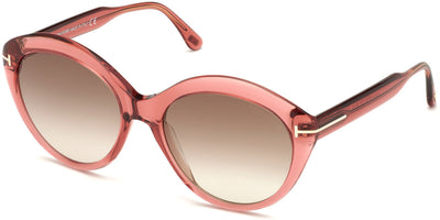 Tom Ford® FT0763 Maxine FT0763 Maxine 72F 56 - Shiny Transparent Antique Pink Sunglasses