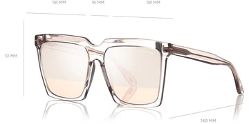 Tom Ford® FT0764 Sabrina-02 FT0764 Sabrina-02 20Z 58 - 20Z - Shiny Transparent Light Sand/ Rose Gold Flash Lenses (Ss20 Adv) Sunglasses