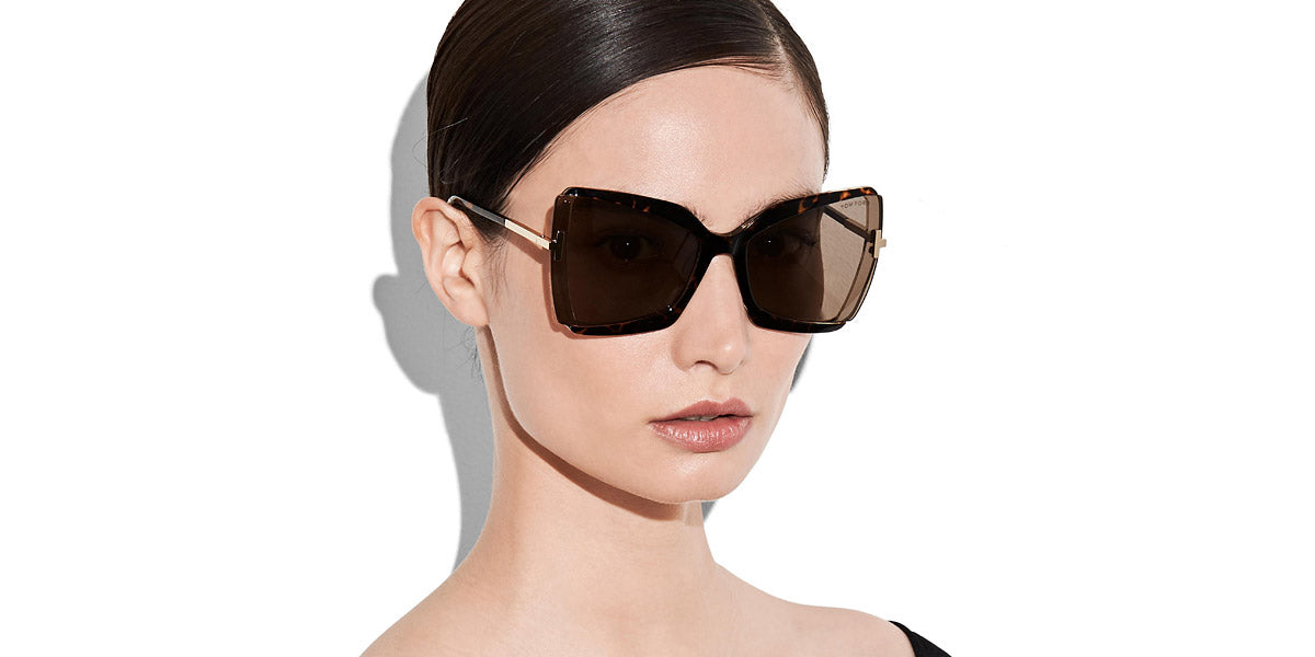 Tom Ford® FT0766 Gia FT0766 Gia 03A 63 - Black & Crystal With Endura Gold Sunglasses