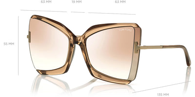 Tom Ford® FT0766 Gia FT0766 Gia 57G 63 - Rose Champagne With Rose Gold Sunglasses