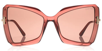 Tom Ford® FT0766 Gia FT0766 Gia 72Y 63 - Transparent Antique Pink With Rose Gold Sunglasses