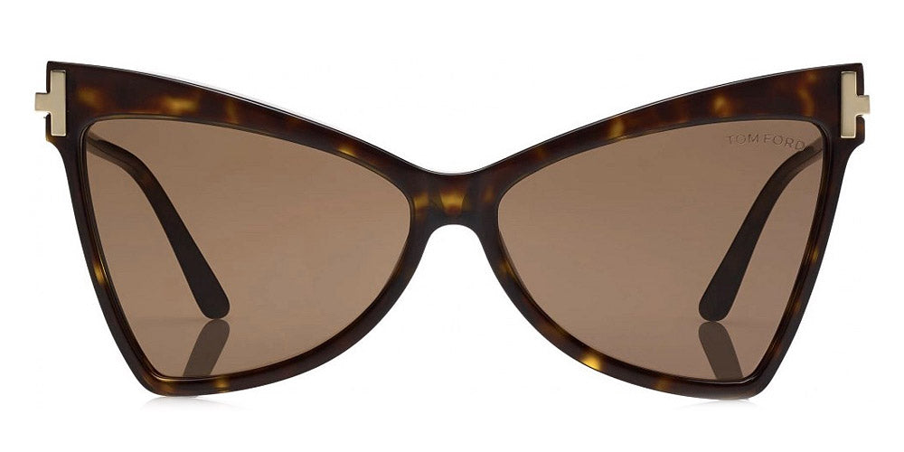 Tom Ford® FT0767 Tallulah FT0767 Tallulah 52E 61 - Shiny Classic Dark Havana With Shiny Rose Gold Sunglasses