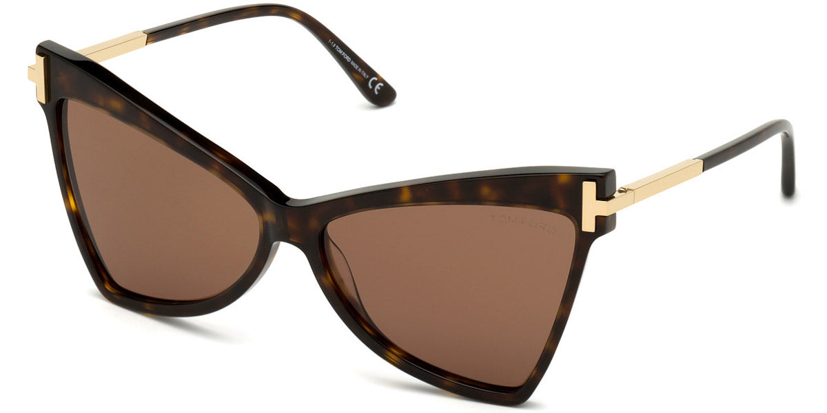 Tom Ford® FT0767 Tallulah FT0767 Tallulah 52E 61 - Shiny Classic Dark Havana With Shiny Rose Gold Sunglasses