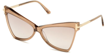 Tom Ford® FT0767 Tallulah FT0767 Tallulah 57G 61 - Rose Champagne With Rose Gold Sunglasses