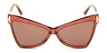 Tom Ford® FT0767 Tallulah FT0767 Tallulah 72Y 61 - Transparent Antique Pink With Rose Gold Sunglasses