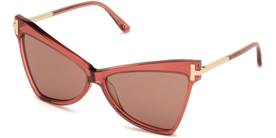 Tom Ford® FT0767 Tallulah FT0767 Tallulah 72Y 61 - Transparent Antique Pink With Rose Gold Sunglasses