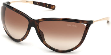 Tom Ford® FT0770 Tammy FT0770 Tammy 52F 70 - Shiny Classic Dark Havana With Rose Gold Sunglasses