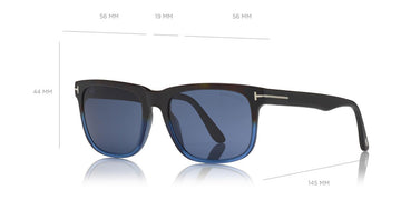 Tom Ford® FT0775-D Stephenson FT0775-D Stephenson 55V 58 - Gradient Havana-To-Blue With Blue Havana Sunglasses