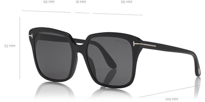 Tom Ford® FT0788 Faye-02 FT0788 Faye-02 01A 56 - Shiny Black Sunglasses