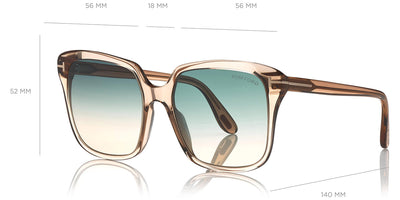 Tom Ford® FT0788 Faye-02 FT0788 Faye-02 45P 56 - Shiny Transparent Champagne Sunglasses