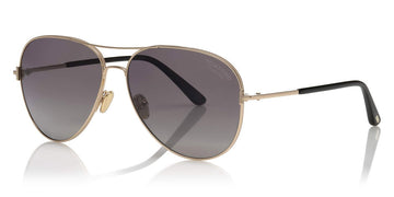 Tom Ford® FT0823 Clark FT0823 Clark 28D 59 - 28D - Shiny Rose Gold, Black / Polarized Gradient Smoke Lenses Sunglasses