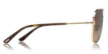 Tom Ford® FT0823 Clark FT0823 Clark 28F 59 - 28F - Shiny Rose Gold, Classic Dark Havana / Gradient Brown Lenses Sunglasses