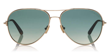 Tom Ford® FT0823 Clark FT0823 Clark 28P 59 - 28P - Shiny Rose Gold, Classical Havana / Gradient Turquoise To Sand Lenses Sunglasses