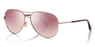 Tom Ford® FT0823 Clark FT0823 Clark 28D 61 - 28D - Shiny Rose Gold, Black / Polarized Gradient Smoke Lenses Sunglasses