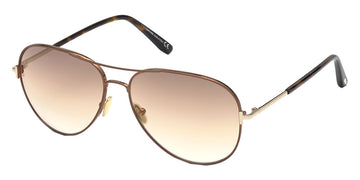 Tom Ford® FT0823 Clark FT0823 Clark 48G 59 - 48G - Shiny Dark Brown, Classic Dark Havana / Gradient Brown Lenses Sunglasses