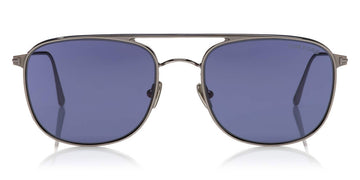 Tom Ford® FT0827 Jake FT0827 Jake 14V 56 - Shiny Light Ruthenium With Blue Sunglasses