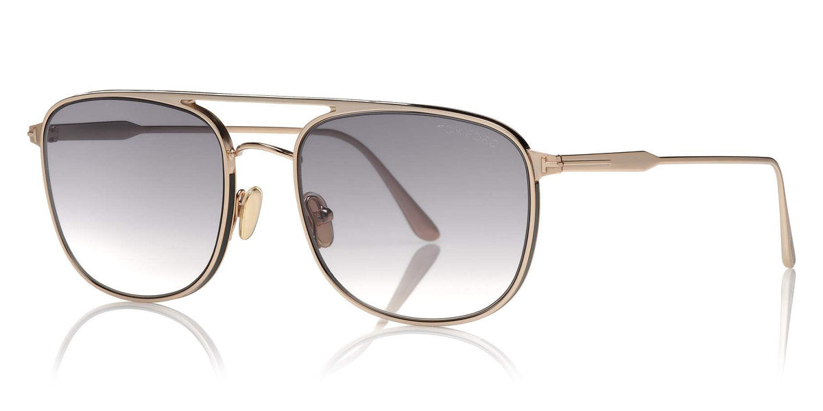 Tom Ford® FT0827 Jake FT0827 Jake 28B 56 - Shiny Rose Gold With Black Sunglasses