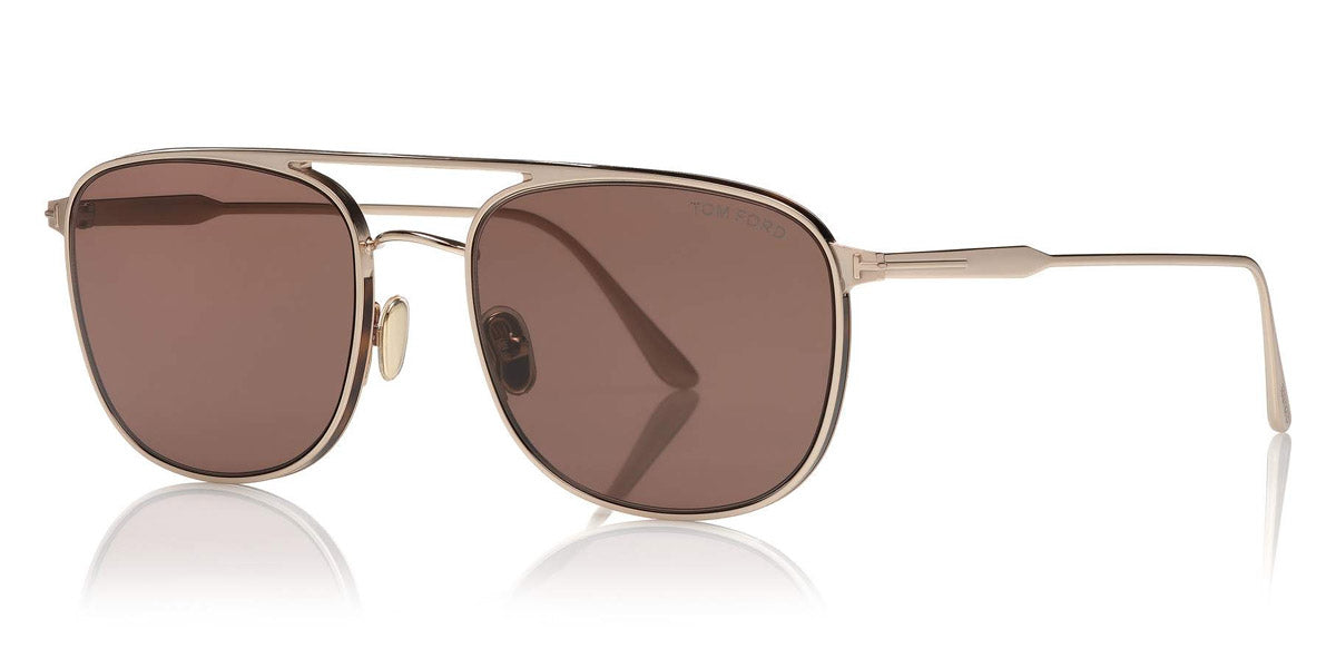 Tom Ford® FT0827 Jake FT0827 Jake 28E 56 - Shiny Rose Gold With Classic Dark Havana Sunglasses