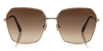 Tom Ford® FT0839 Claudia-02 FT0839 Claudia-02 52F 62 - 52F - Shiny Rose Gold, Shiny Classic Dark Havana / Gradient Brown Lenses Sunglasses