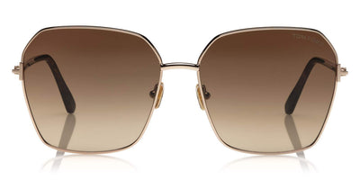 Tom Ford® FT0839 Claudia-02 FT0839 Claudia-02 52F 62 - 52F - Shiny Rose Gold, Shiny Classic Dark Havana / Gradient Brown Lenses Sunglasses