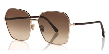 Tom Ford® FT0839 Claudia-02 FT0839 Claudia-02 52F 62 - 52F - Shiny Rose Gold, Shiny Classic Dark Havana / Gradient Brown Lenses Sunglasses