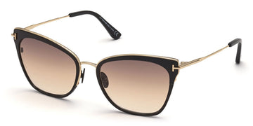 Tom Ford® FT0843 Faryn FT0843 Faryn 01F 56 - Shiny Black With Shiny Rose Gold Sunglasses