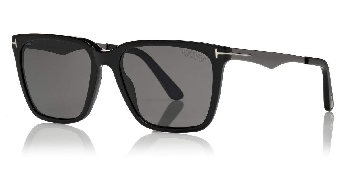 Tom Ford® FT0862-F Garrett FT0862-F Garrett 01D 56 - Shiny Black With Shiny Dark Ruthenium Sunglasses