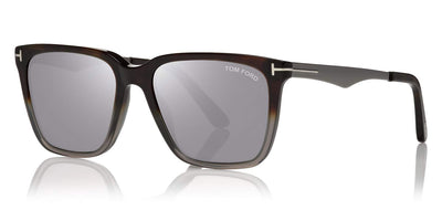 Tom Ford® FT0862 Garrett FT0862 Garrett 56C 56 - 56C - Havana & Grey Front W. Palladium Temples / Smoke Lenses W. Silver Fl. Sunglasses