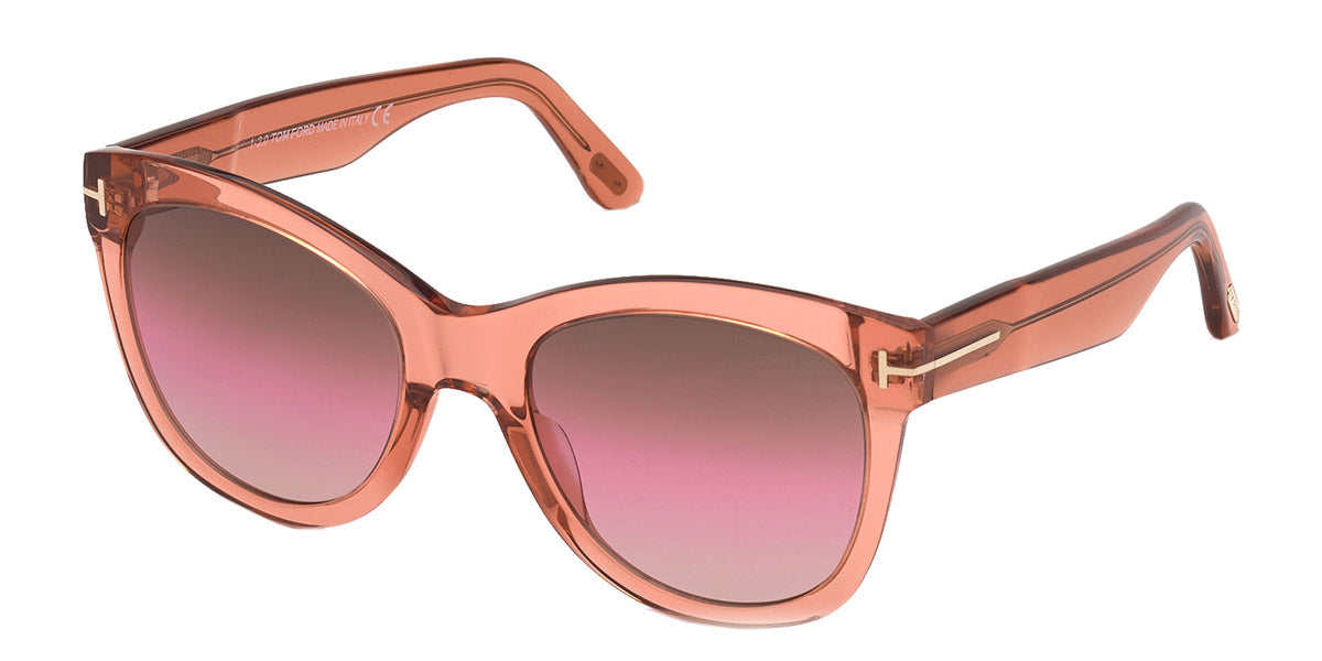 Tom Ford® FT0870-F Wallace FT0870-F Wallace 74F 57 - Shiny Transparent Coral Sunglasses