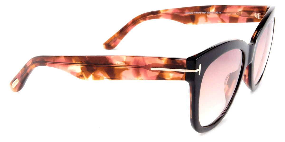 Tom Ford® FT0870 Wallace FT0870 Wallace 05F 54 - Shiny Black & Antique Pink Havana Sunglasses