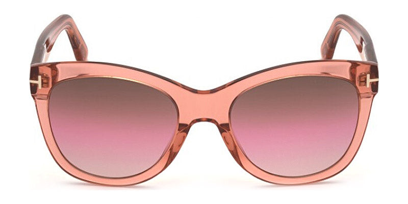 Tom Ford® FT0870 Wallace FT0870 Wallace 74F 54 - Shiny Transparent Coral Sunglasses