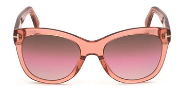 Tom Ford® FT0870 Wallace FT0870 Wallace 74F 54 - Shiny Transparent Coral Sunglasses