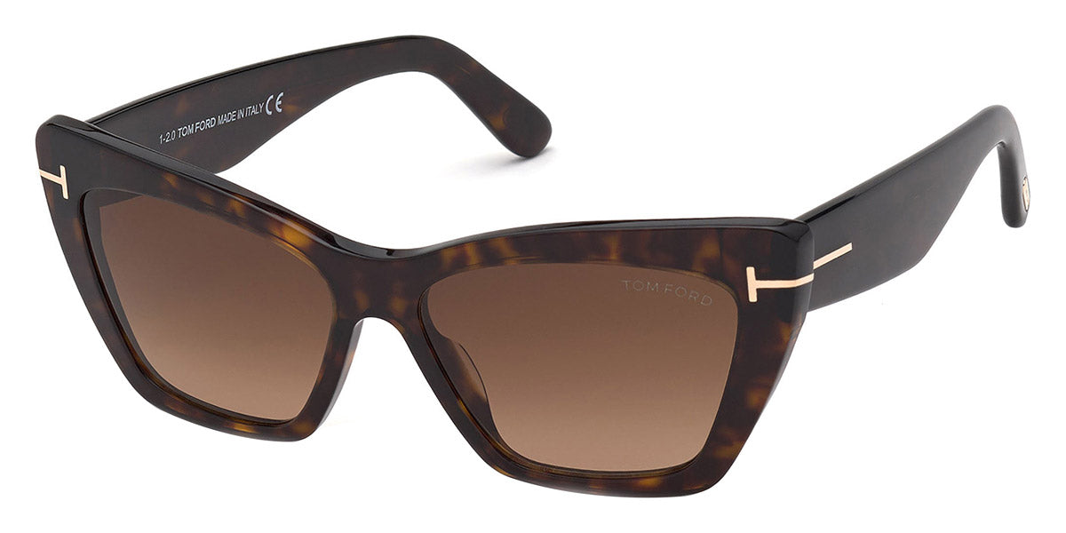 Tom Ford® FT0871 Wyatt FT0871 Wyatt 52F 56 - 52F - Shiny Classic Dark Havana / Gradient Brown Lenses Sunglasses