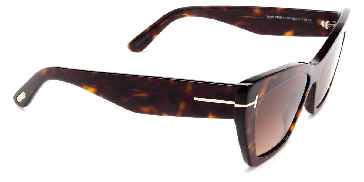 Tom Ford® FT0871 Wyatt FT0871 Wyatt 52F 56 - 52F - Shiny Classic Dark Havana / Gradient Brown Lenses Sunglasses