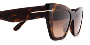 Tom Ford® FT0871 Wyatt FT0871 Wyatt 52F 56 - 52F - Shiny Classic Dark Havana / Gradient Brown Lenses Sunglasses