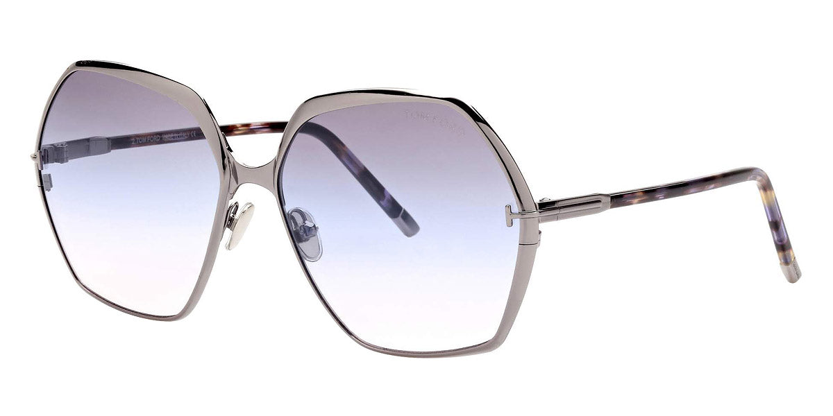 Tom Ford® FT0912 Fonda-02 FT0912 Fonda-02 14B 60 - Shiny Light Ruthenium With Violet Havana Sunglasses