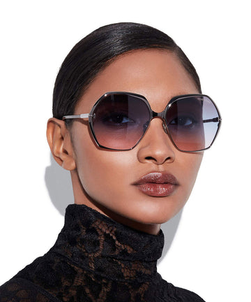 Tom Ford® FT0912 Fonda-02 FT0912 Fonda-02 14B 60 - Shiny Light Ruthenium With Violet Havana Sunglasses