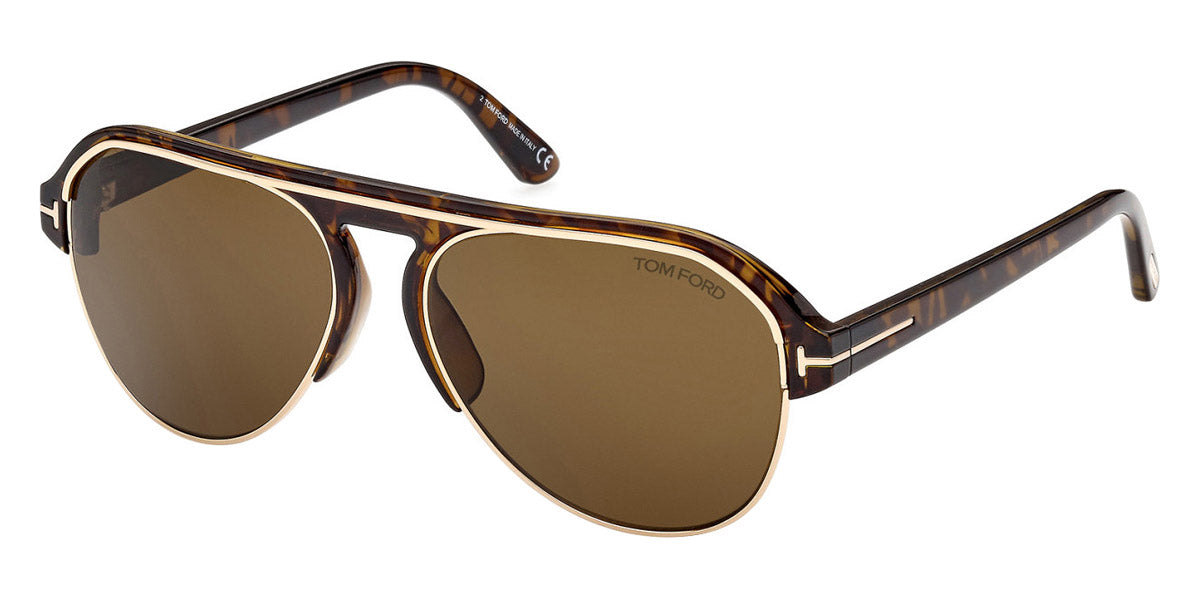 Tom Ford® FT0929 Marshall FT0929 Marshall 01B 58 - Shiny Black With Yellow Gold Sunglasses