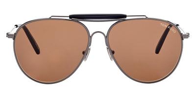 Tom Ford® FT0995 Raphael-02 FT0995 Raphael-02 08E 59 - 08E - Shiny Gunmetal, t" Logo / Vintage Brown Lenses" Sunglasses