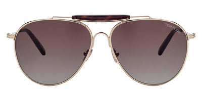 Tom Ford® FT0995 Raphael-02 FT0995 Raphael-02 32F 59 - 32F - Shiny Pale Gold, t" Logo / Gradient Brown To Blue Lenses" Sunglasses