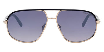 Tom Ford® FT1019 Maxwell FT1019 Maxwell 28B 59 - 28B - Shiny Rose Gold, Shiny Black, t" Logo / Gradient Smoke Lenses" Sunglasses