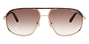 Tom Ford® FT1019 Maxwell FT1019 Maxwell 30F 59 - 30F - Shiny Deep Gold, Shiny Dark Havana, t" Logo / Gradient Brown Lenses" Sunglasses