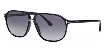 Tom Ford® FT1026 Bruce FT1026 Bruce 01D 61 - 01D - Shiny Black, t" Logo / Polarized Smoke Lenses" Sunglasses