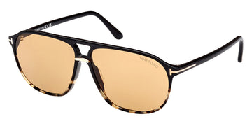 Tom Ford® FT1026 Bruce FT1026 Bruce 05E 61 - 05E - Shiny Tokyo Tortoise And Black, t" Logo / Smoke Lenses" Sunglasses