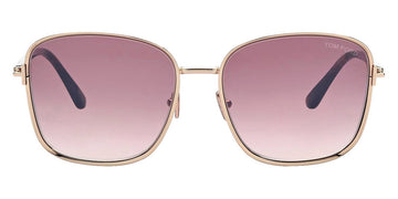 Tom Ford® FT1029 Fern FT1029 Fern 28Z 57 - 28Z - Shiny Rose Gold, Shiny Rose Havana, t" Logo / Gradient Rose Lenses" Sunglasses