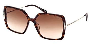 Tom Ford® FT1039-F Joanna FT1039-F Joanna 52F 59 - 52F - Shiny Dark Havana, Shiny Rose Gold, t" Logo / Gradient Brown Lenses" Sunglasses